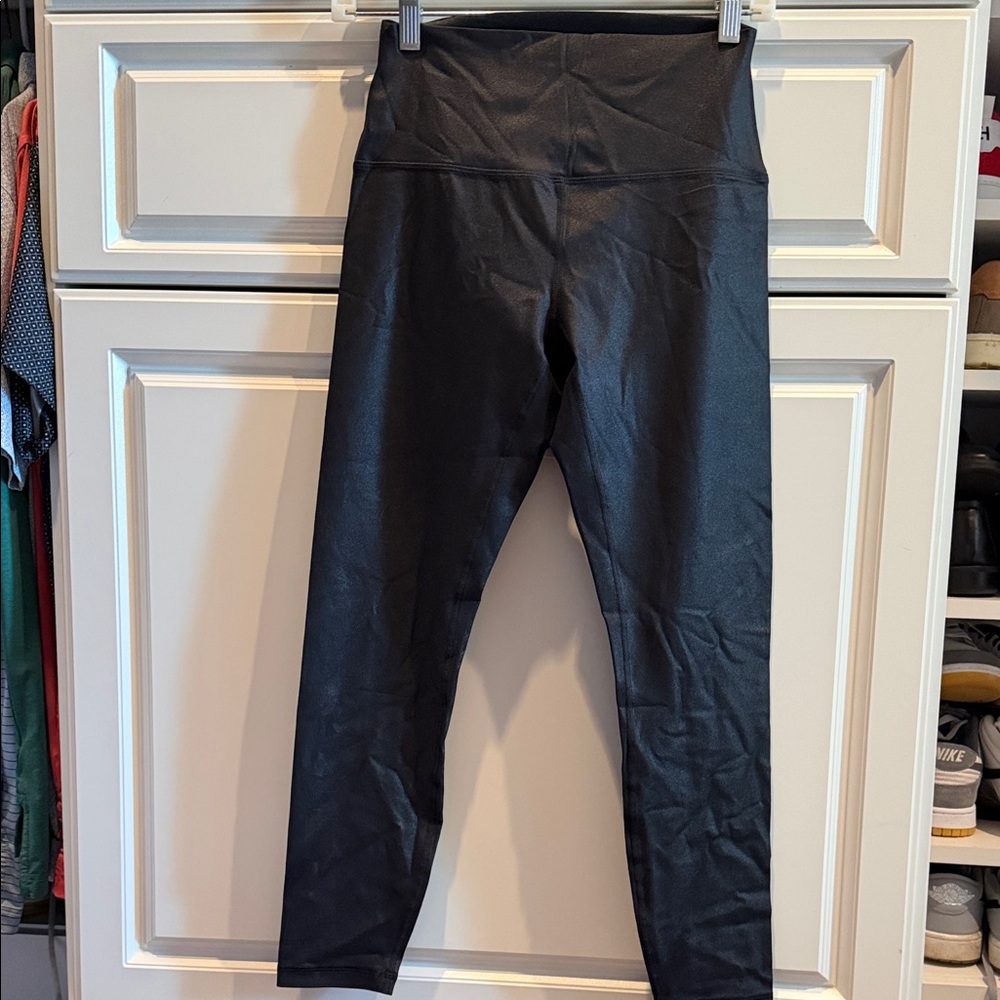 CRZ YOGA Women's Black Shimmer Leggings
